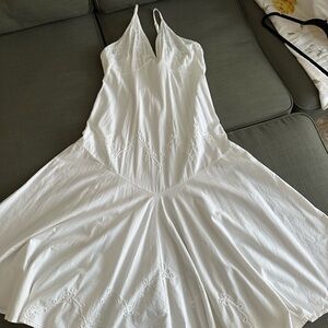 Flared White Cotton Dress